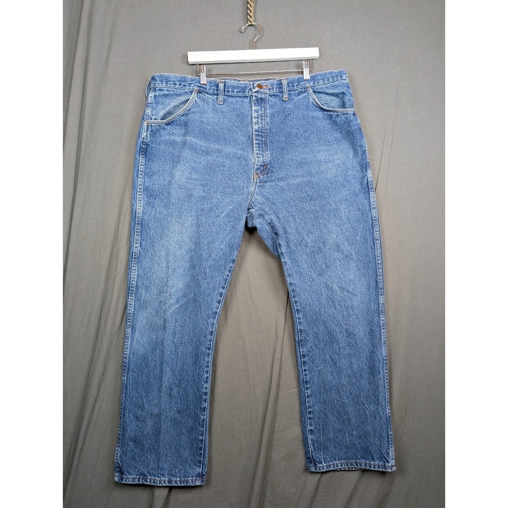 Rustler Mens Straight Leg Jeans Light Wash Size 44x30 Relaxed Fit Denim